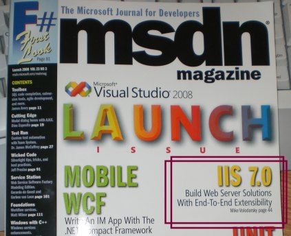 IIS 7.0 extensibility in MSDN Magazine Launch edition